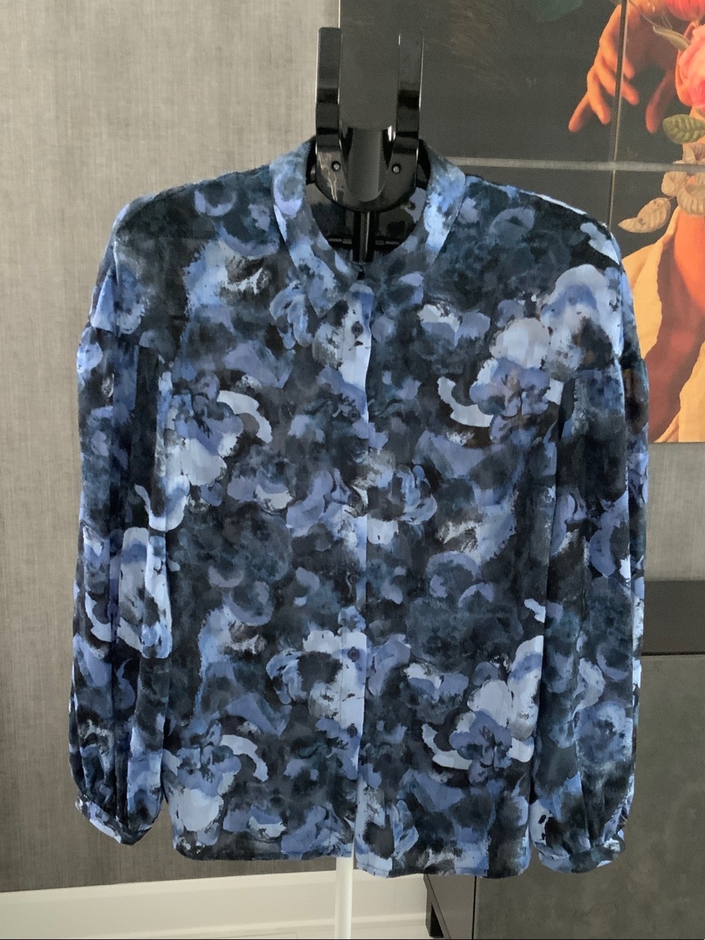 Inwear Women’s Floral-Print Long-Sleeve Blouse - Blue